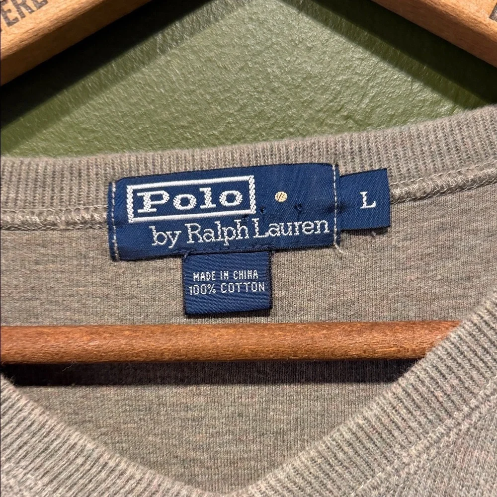 Polo by Ralph Lauren Men's Light Gray V-Neck Sweater